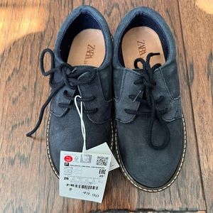 Zara Toddler Boy Blue Leather Loafer Shoes (Sz: EU 26, US 9.5) NWT